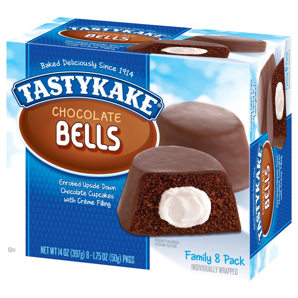 slide 6 of 17, Tastykake Creme Filled Chocolate Bells, 8 count, 8 Individually Wrapped Creme Filled Chocolate Cakes, 8 ct