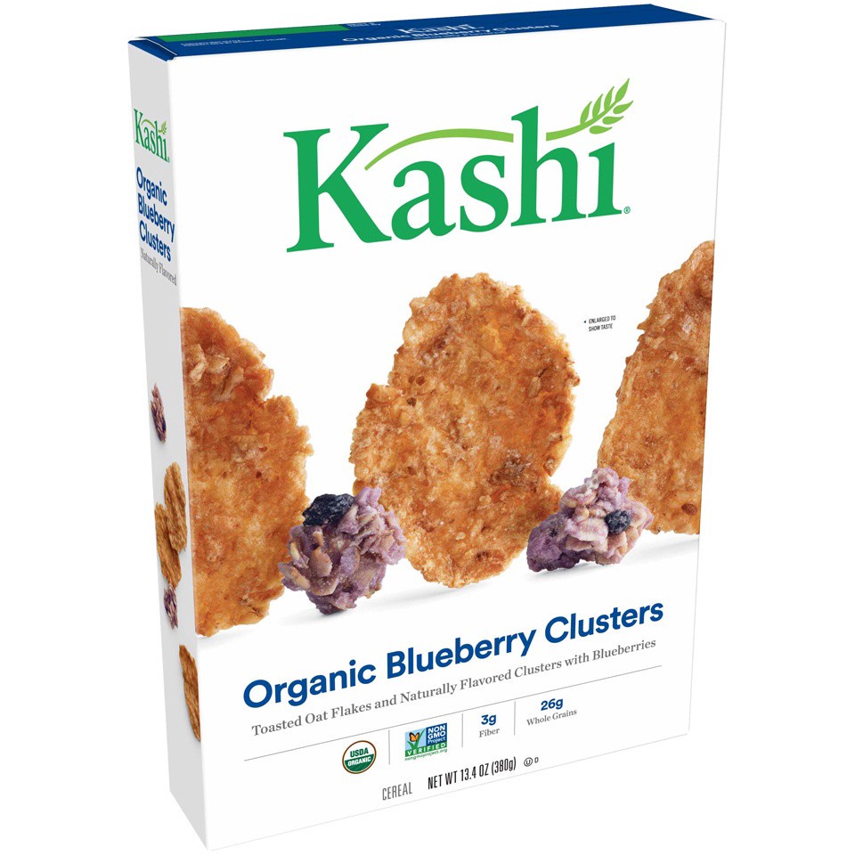 slide 2 of 3, Kashi Organic Vegan Protein Blueberry Clusters Breakfast Cereal - 13.4 Oz, 13.4 oz