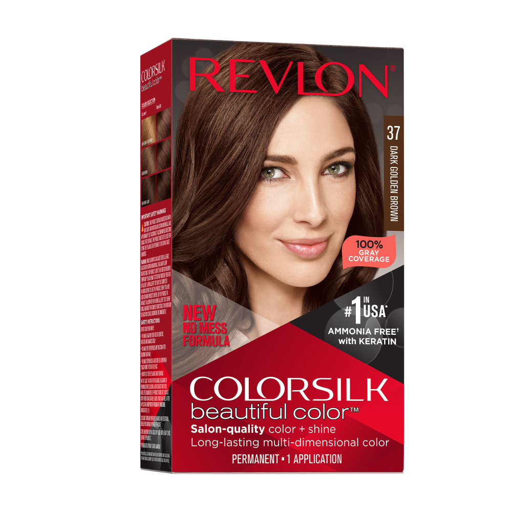 slide 2 of 3, Revlon ColorSilk Beautiful Color Dark Golden Brown 37 Permanent Hair Color 1 ea, 1 ct