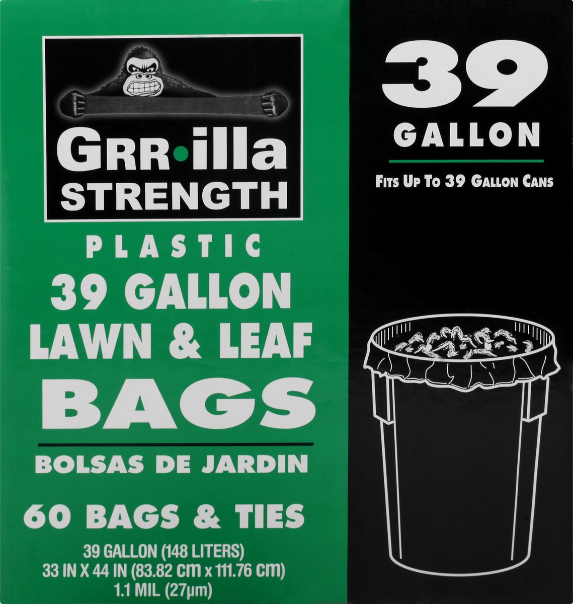 slide 5 of 11, Grrilla Strength Plastic 39 Gallon Lawn & Leaf Bags 60 ea, 60 ct