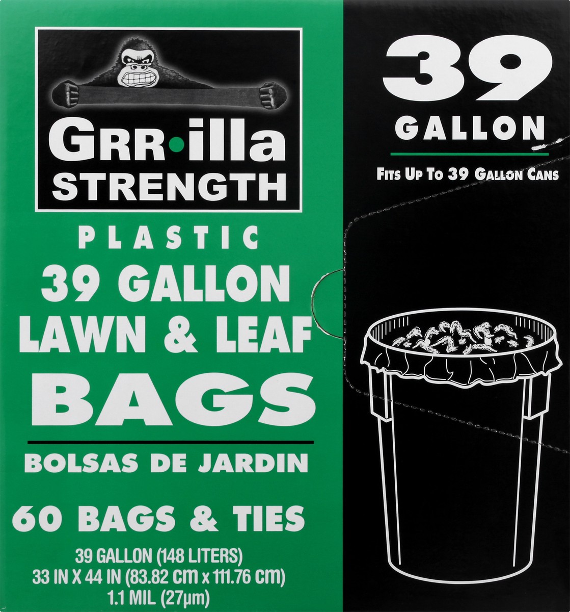 slide 7 of 11, Grrilla Strength Plastic 39 Gallon Lawn & Leaf Bags 60 ea, 60 ct