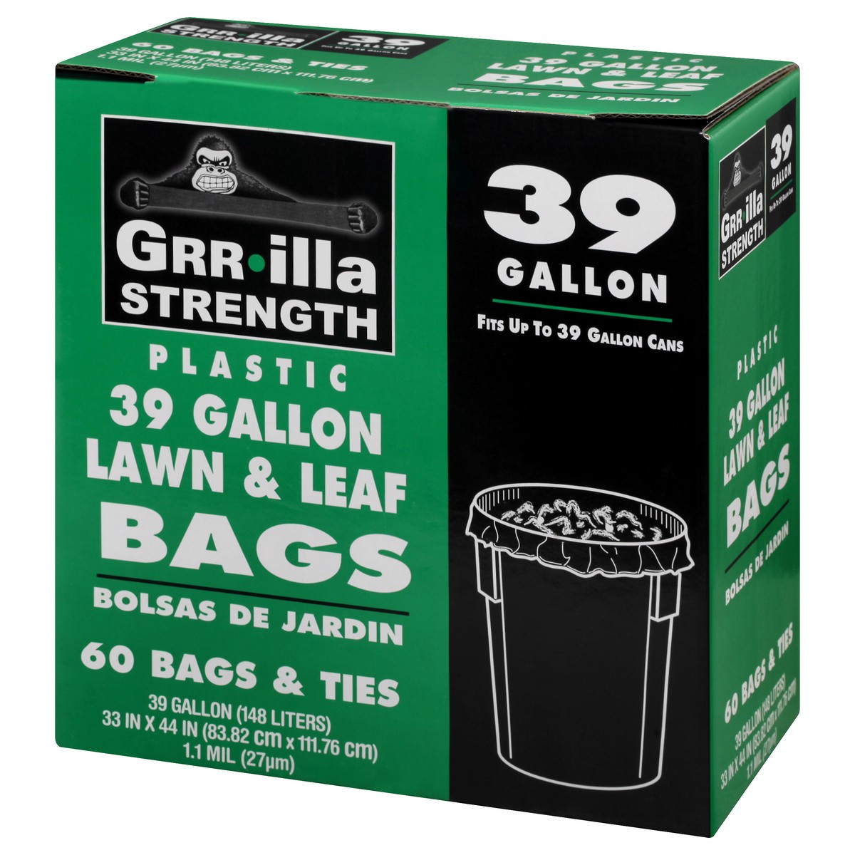 slide 8 of 11, Grrilla Strength Plastic 39 Gallon Lawn & Leaf Bags 60 ea, 60 ct