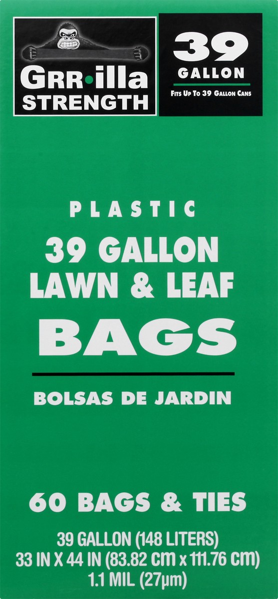 slide 3 of 11, Grrilla Strength Plastic 39 Gallon Lawn & Leaf Bags 60 ea, 60 ct