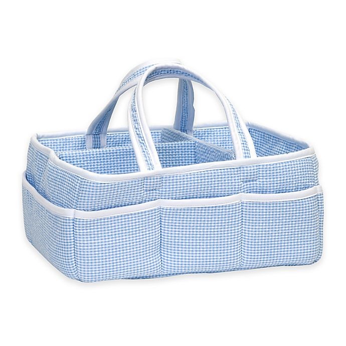 slide 1 of 1, Trend Lab Diaper Caddy - Blue Gingham Seersucker, 1 ct