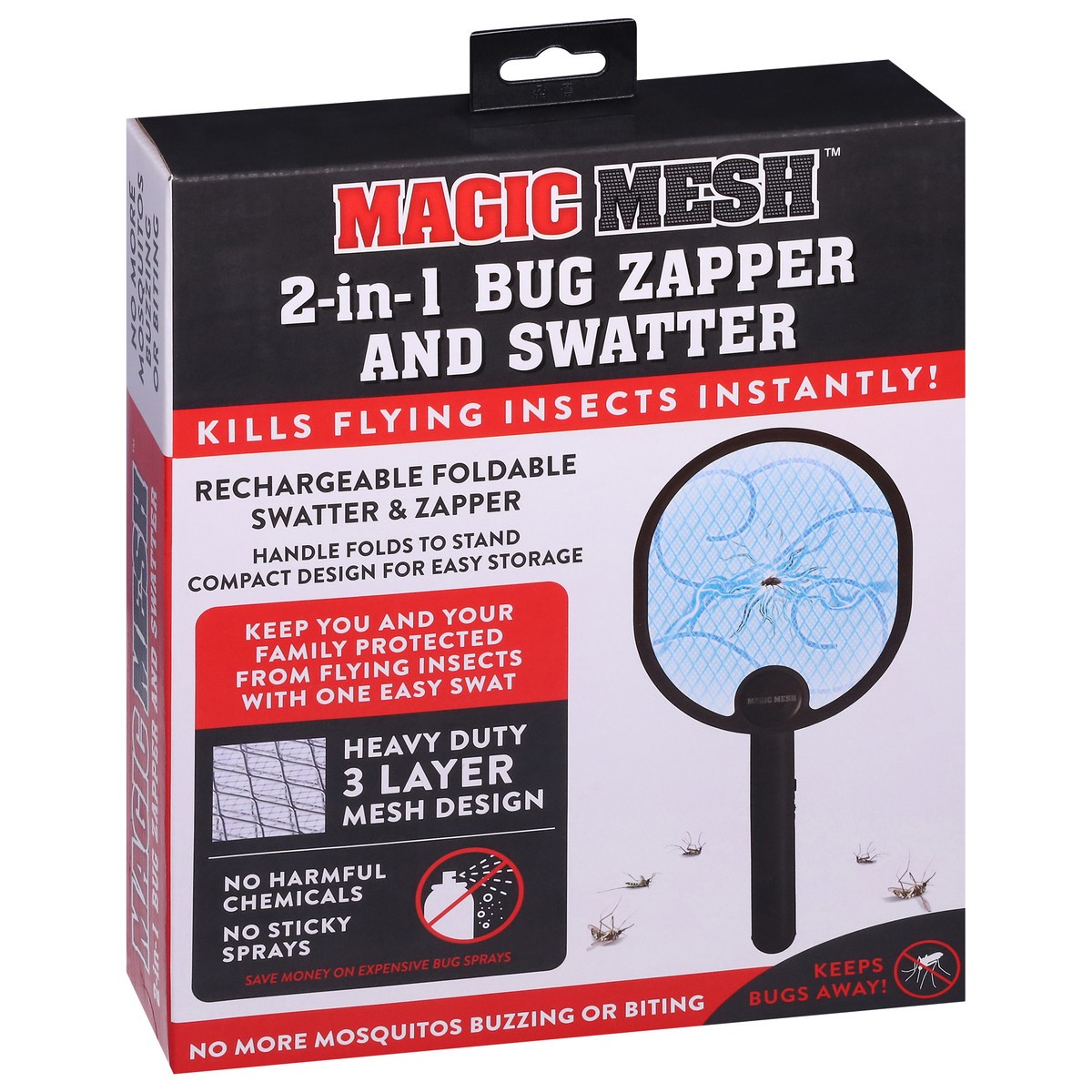 slide 7 of 11, Magic Mesh 2-in-1 Rechargeable Foldable Bug Zapper and Swatter 1 ea, 1 ea