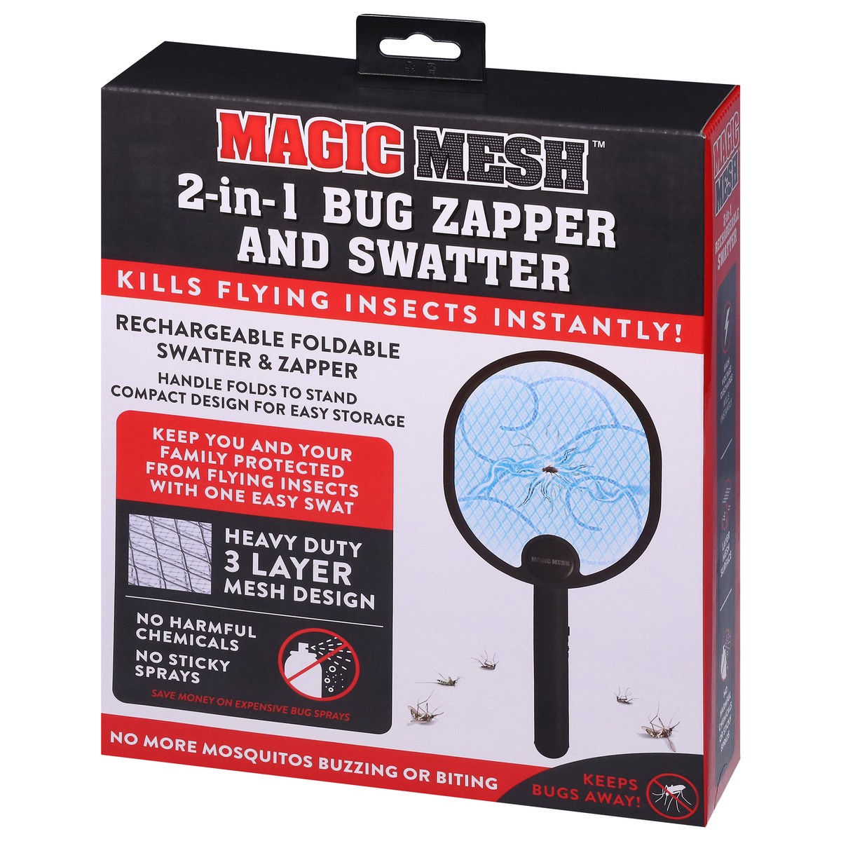 slide 10 of 11, Magic Mesh 2-in-1 Rechargeable Foldable Bug Zapper and Swatter 1 ea, 1 ea