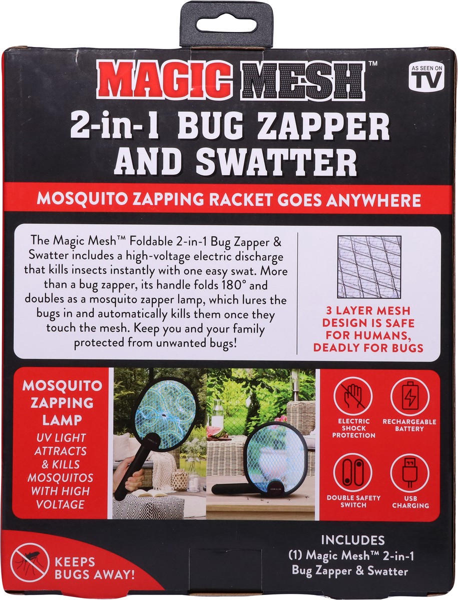 slide 8 of 11, Magic Mesh 2-in-1 Rechargeable Foldable Bug Zapper and Swatter 1 ea, 1 ea