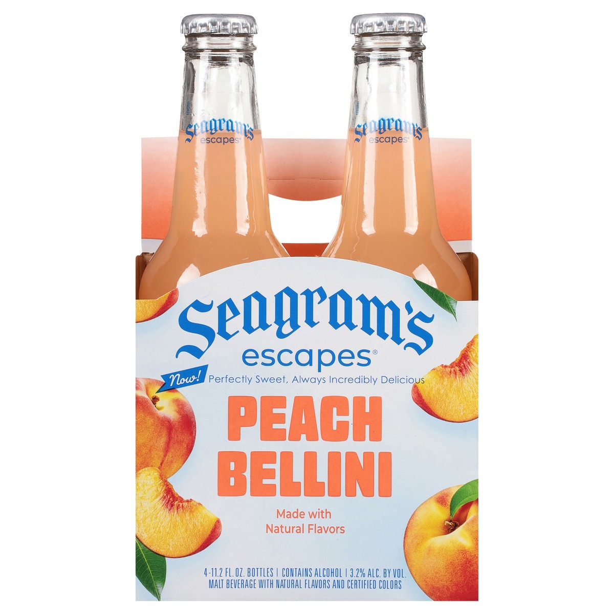 slide 1 of 9, Seagram's Peach Bellini - 4pk/11.2oz, 4 ct; 11 oz