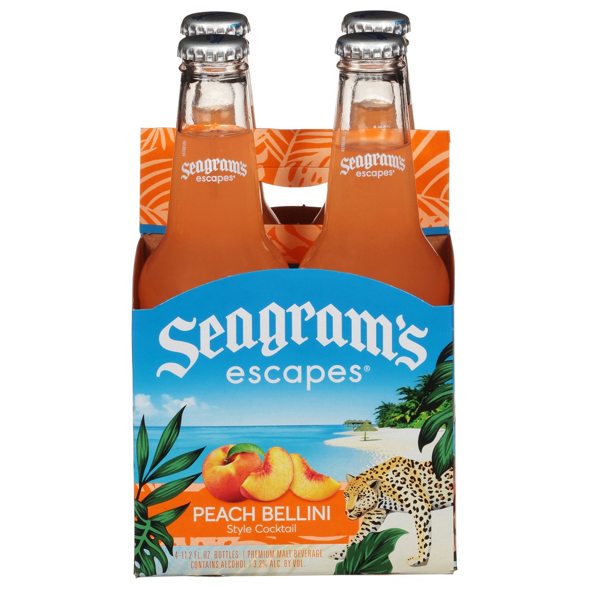 Seagram's Escapes Peach Belllini Malt Beverage 4 11.2 fl oz Bottles 4 ct; 11.2 oz Shipt