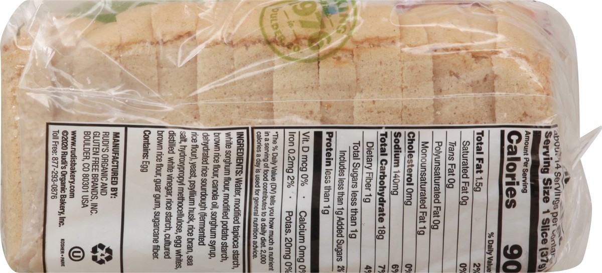 slide 9 of 9, Rudi's Sourdough White Bread 18 oz Loaf, 18 oz