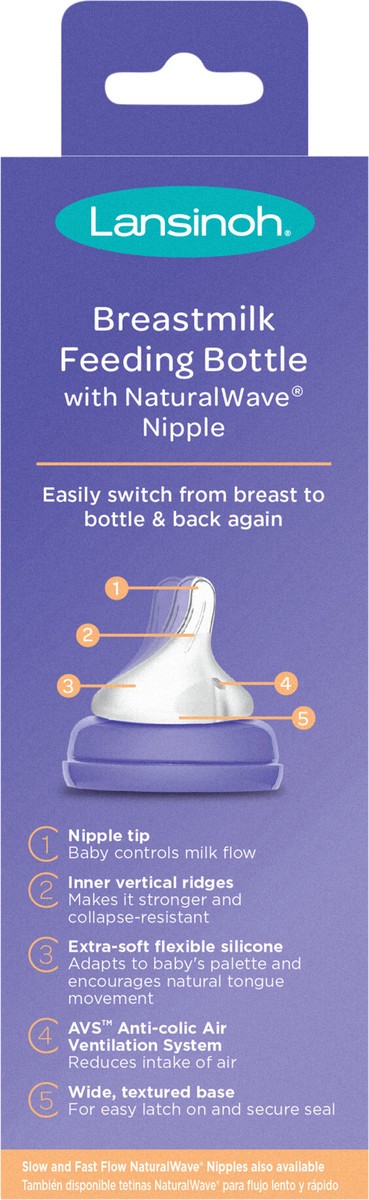 slide 7 of 10, Lansinoh Breastfeeding Bottle for Baby with NaturalWave Nipple, 8 oz., 1 ct