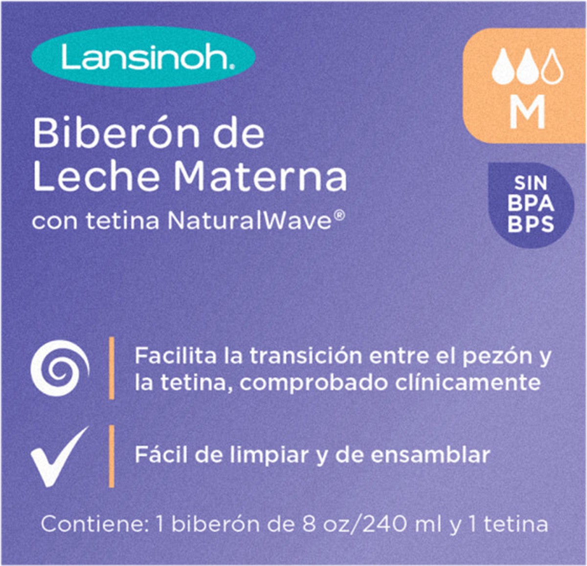 slide 5 of 10, Lansinoh Breastfeeding Bottle for Baby with NaturalWave Nipple, 8 oz., 1 ct