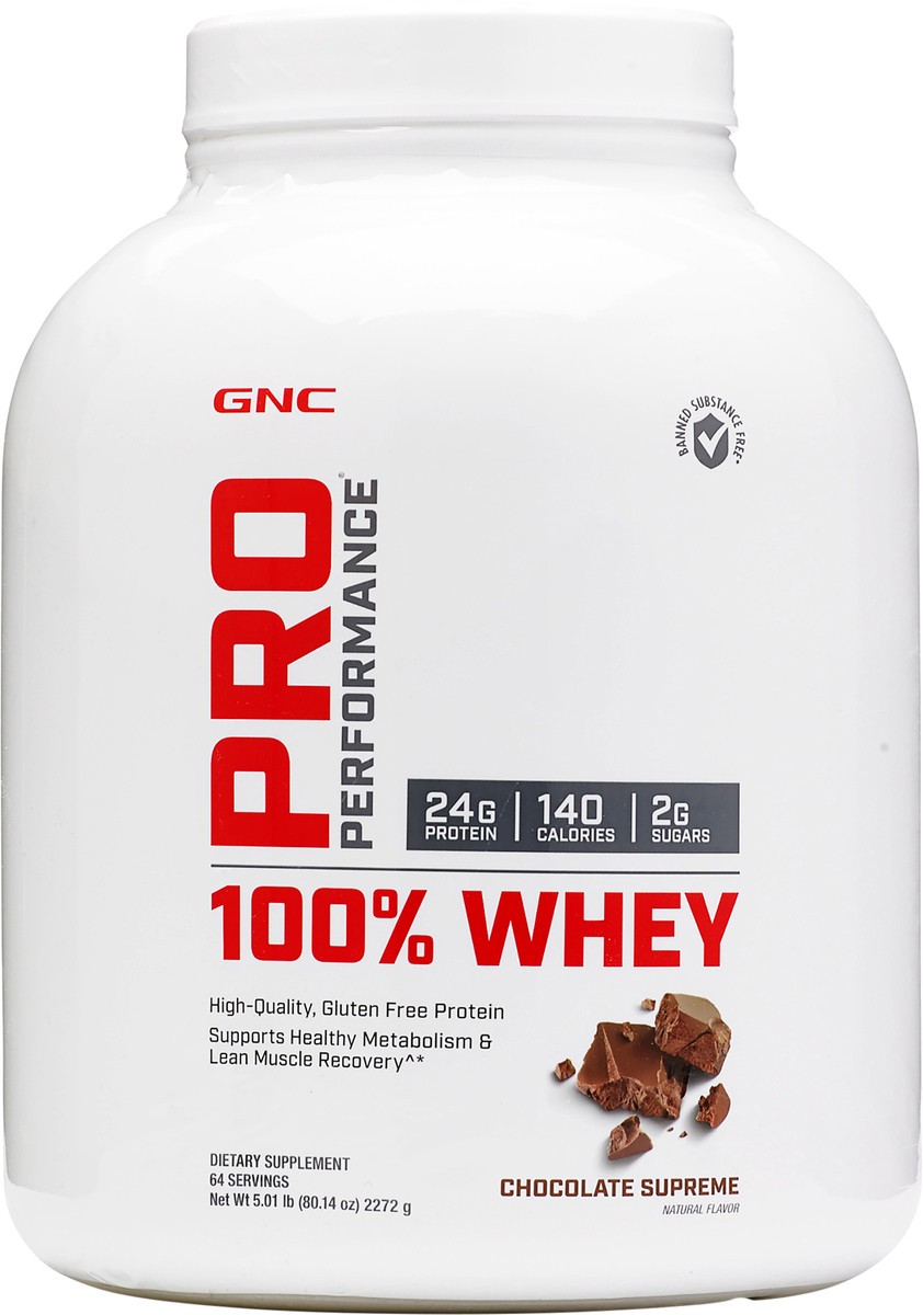 slide 7 of 8, GNC Pro Performance 100% Whey - Chocolate Supreme, 1 ct