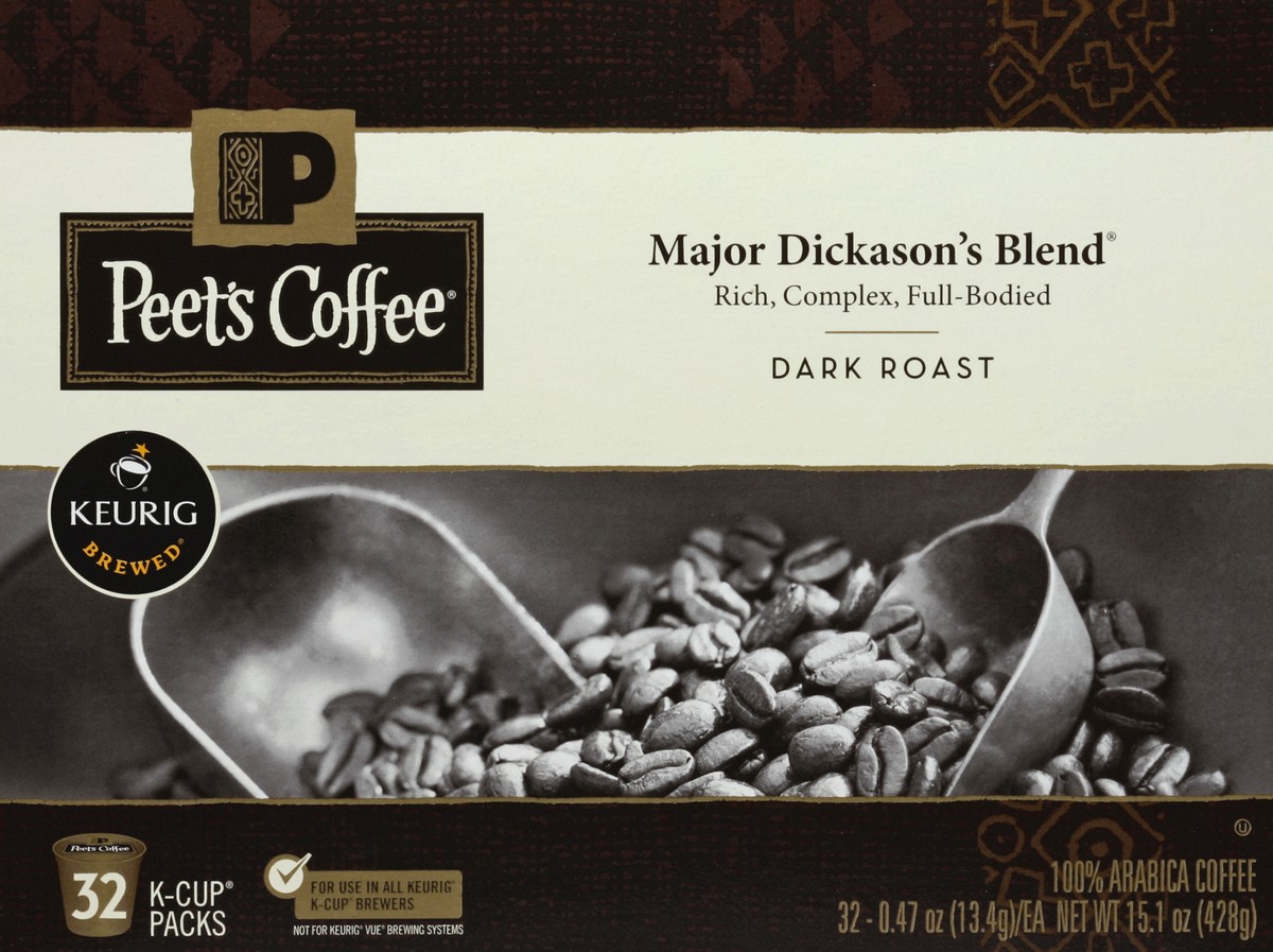 slide 3 of 4, Peet's Coffee Major Dickason's Blend Dark Roast K-Cups - 32 ct, 32 ct