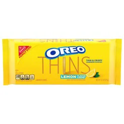 OREO Thins Lemon Creme Sandwich Cookies, Family Size, 13.1 oz