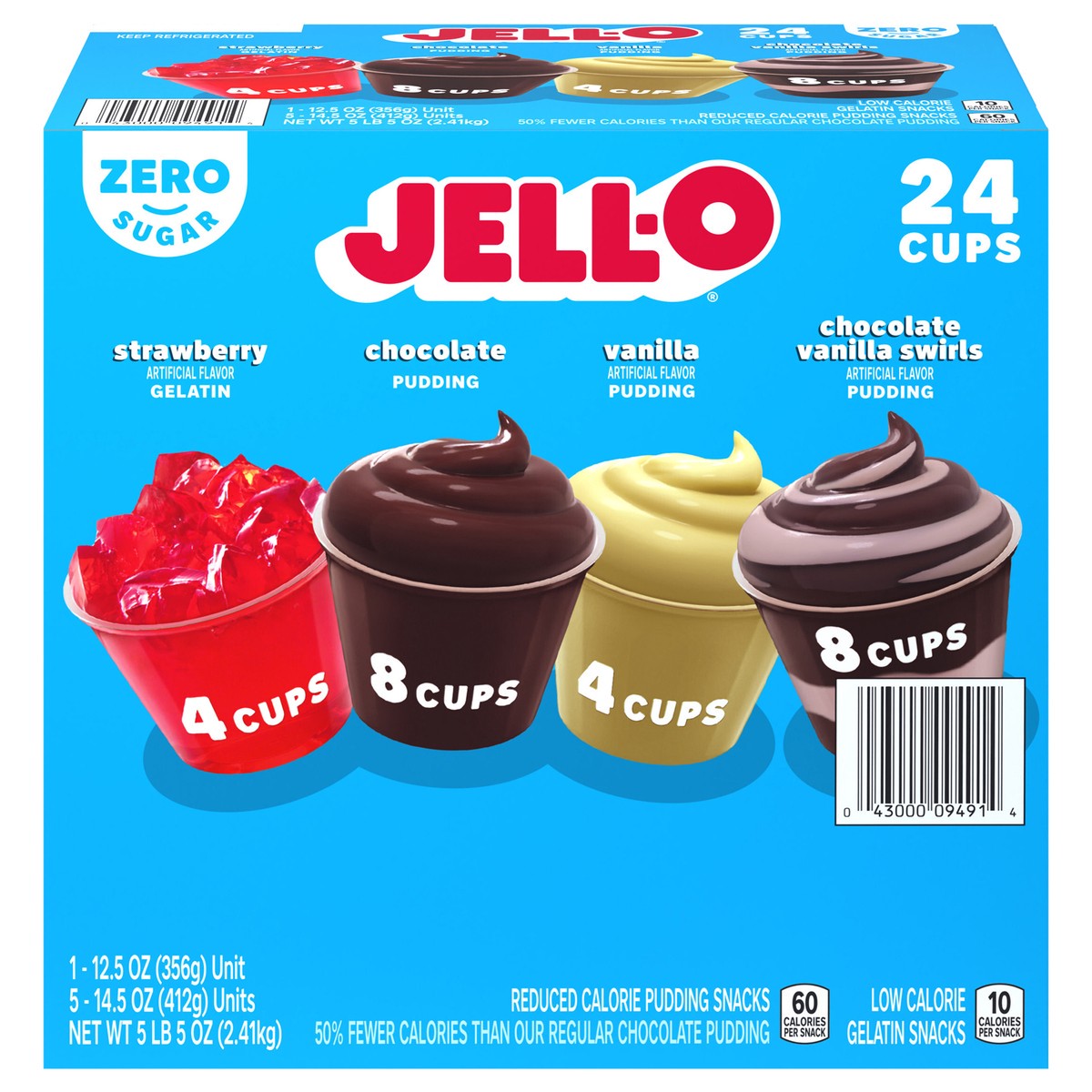 slide 4 of 4, Jell O Sugar Free Gelatin Pudding 24ct Multipack, 85 oz