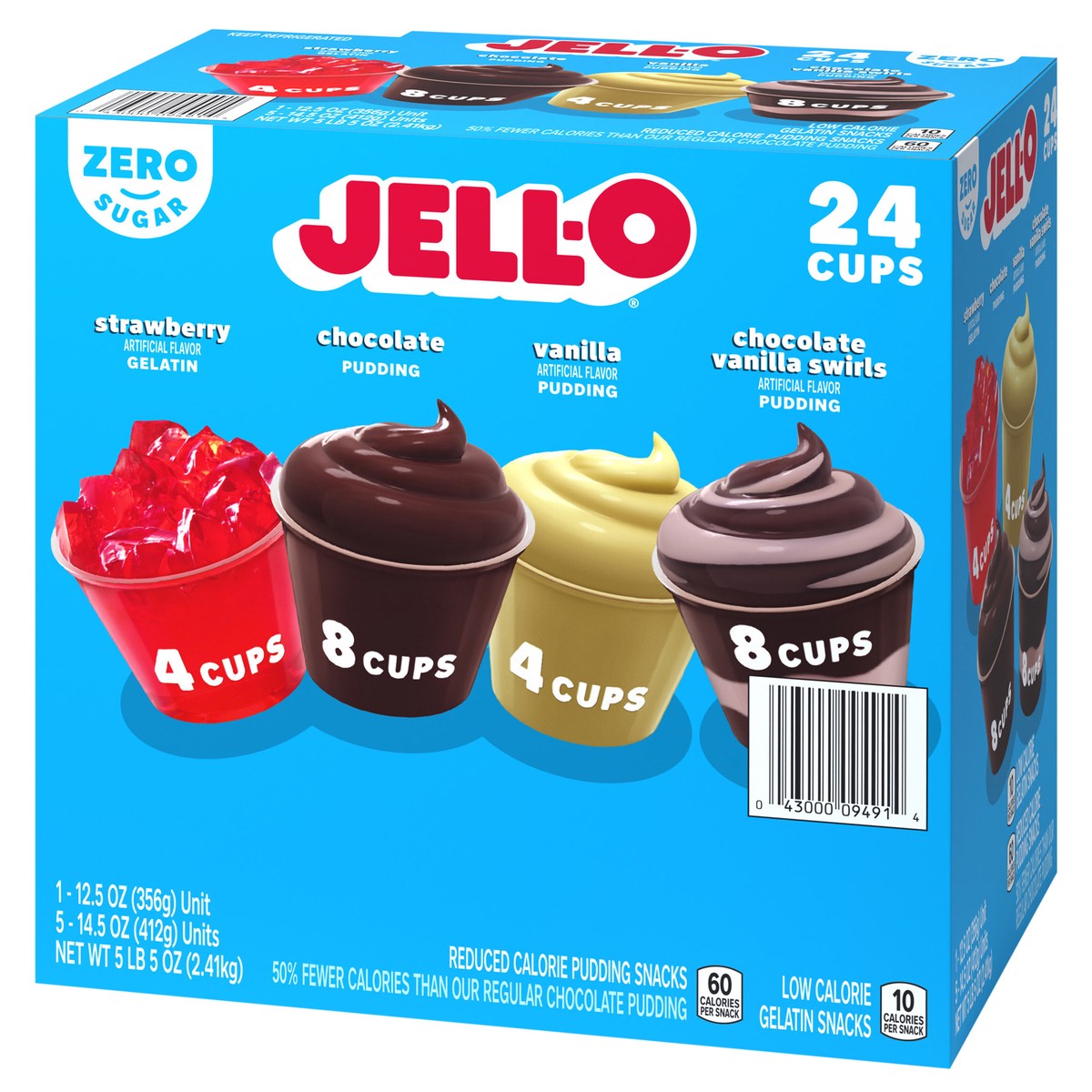 slide 3 of 4, Jell O Sugar Free Gelatin Pudding 24ct Multipack, 85 oz