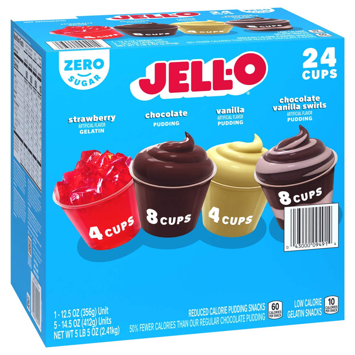 slide 2 of 4, Jell O Sugar Free Gelatin Pudding 24ct Multipack, 85 oz