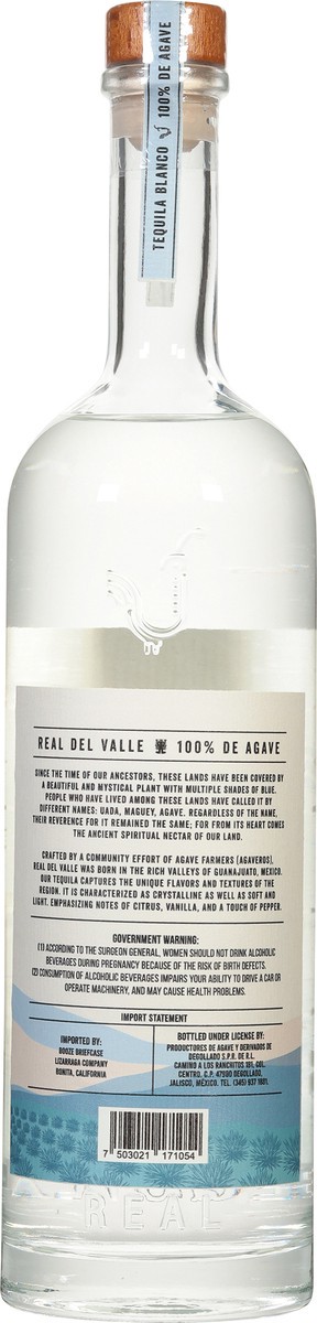 slide 11 of 11, Real del Valle Tequila Blanco 750 ml, 750 ml