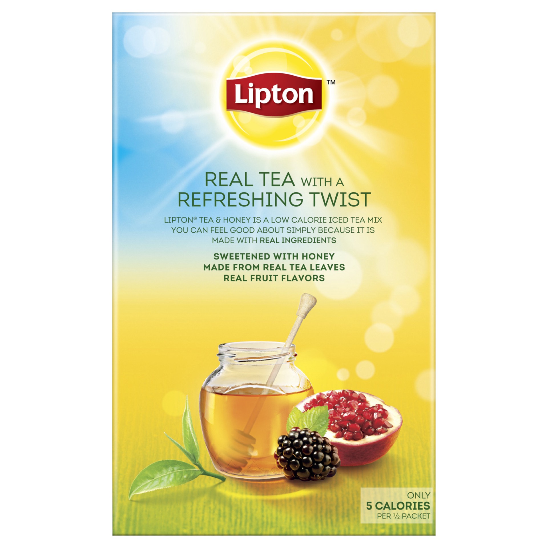 slide 2 of 6, Lipton Tea and Honey Iced Tea Packets Blackberry Pomegranate, 10 ct, 10 ct