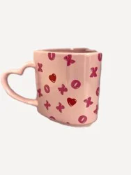 Certified International Heart Shaped XoXo Mug - Pink