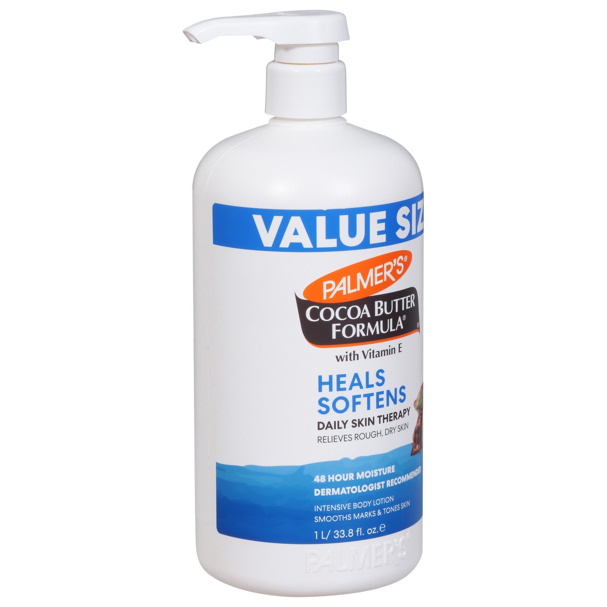 slide 8 of 9, Palmer's Value Size Cocoa Butter Formula Daily Skin Therapy Body Lotion Value Size 33.8 fl oz, 1 liter