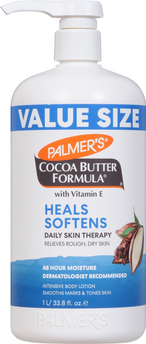 slide 9 of 9, Palmer's Value Size Cocoa Butter Formula Daily Skin Therapy Body Lotion Value Size 33.8 fl oz, 1 liter