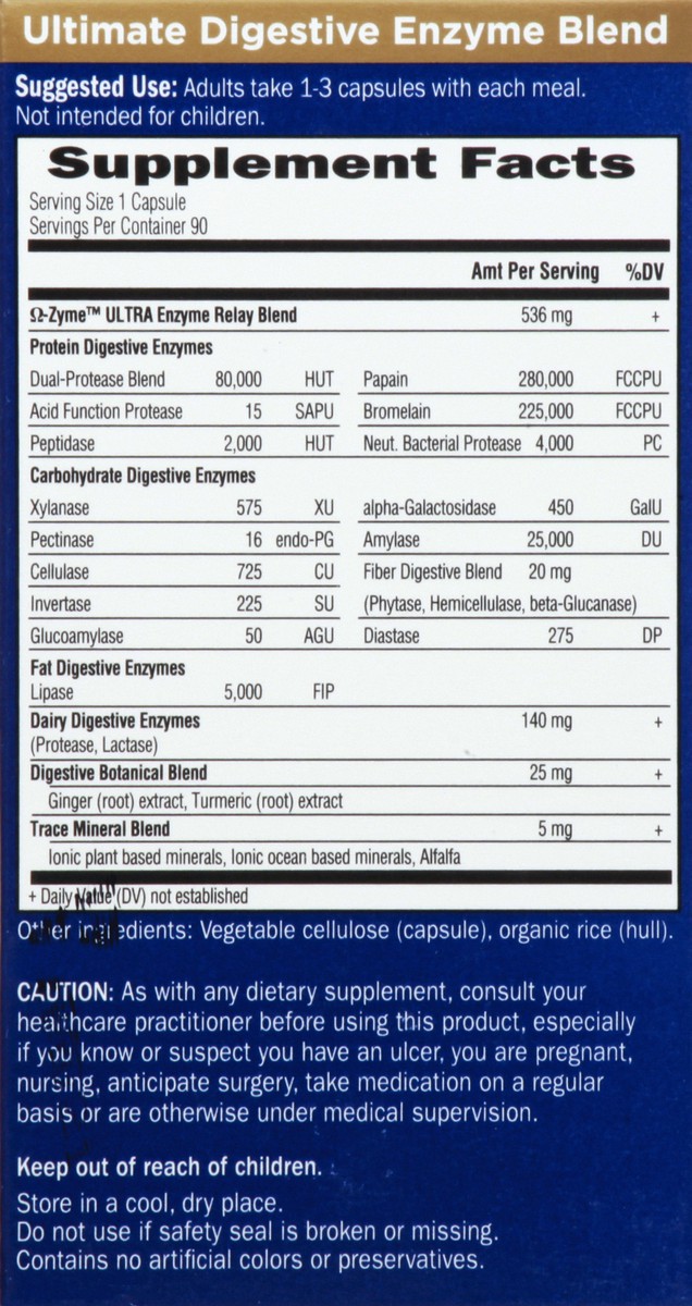 slide 12 of 13, Garden of Life Omega-Zyem Ultra Ultimate Vegetarian Capsules Digestive Enzyme Blend 90 ea, 90 ct