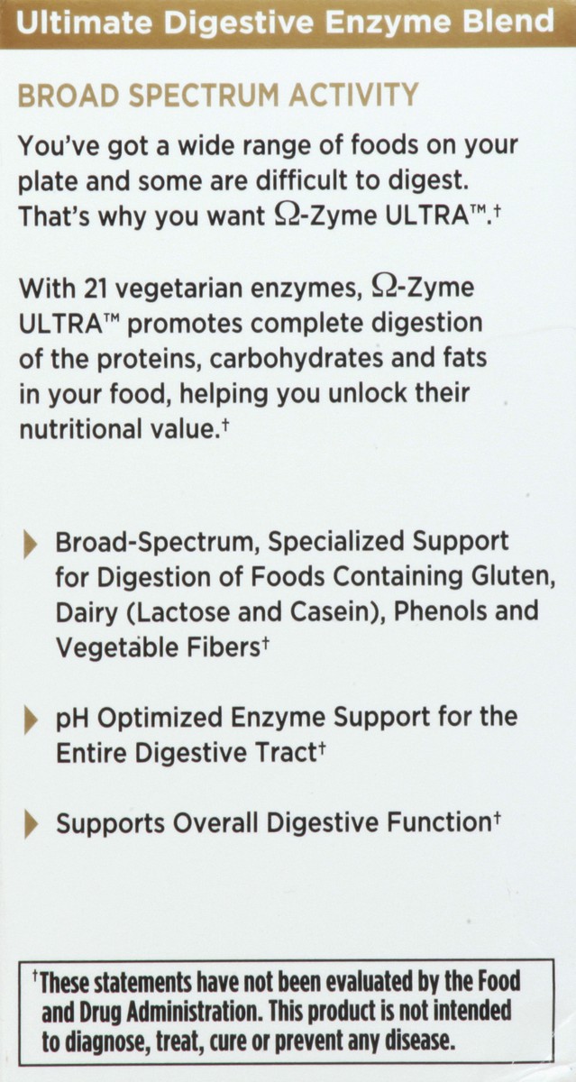 slide 11 of 13, Garden of Life Omega-Zyem Ultra Ultimate Vegetarian Capsules Digestive Enzyme Blend 90 ea, 90 ct