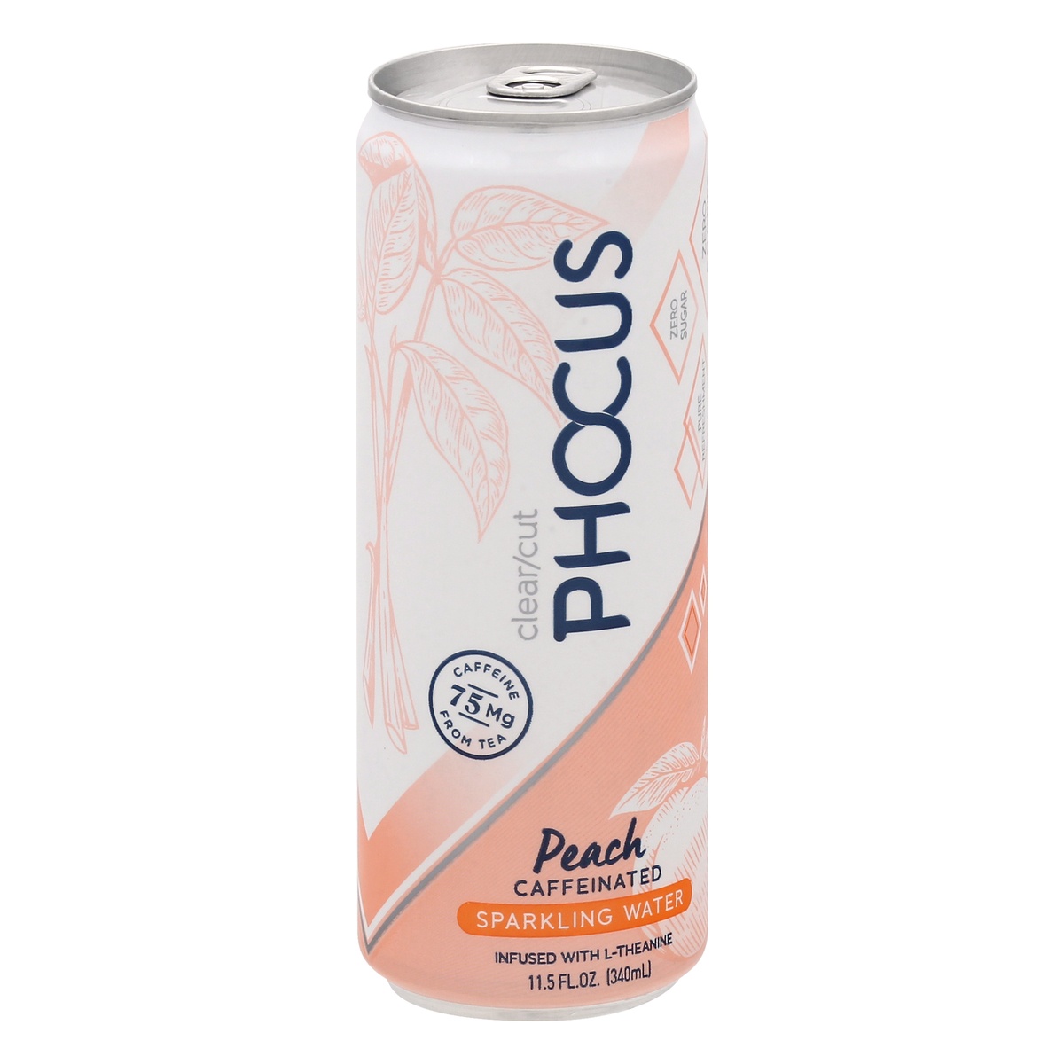 Phocus Peach Caffeinated Sparkling Water 11.5 oz Shipt