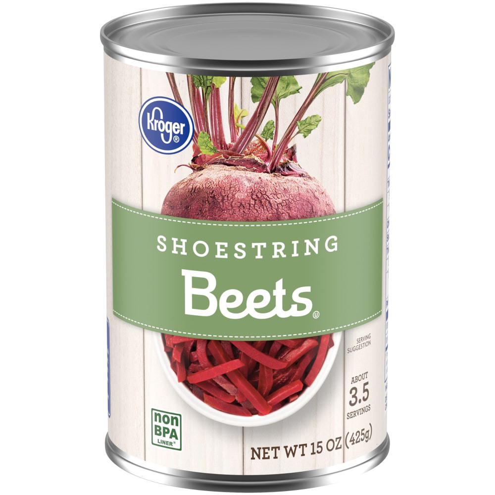 slide 1 of 4, Kroger Shoestring Beets, 15 oz