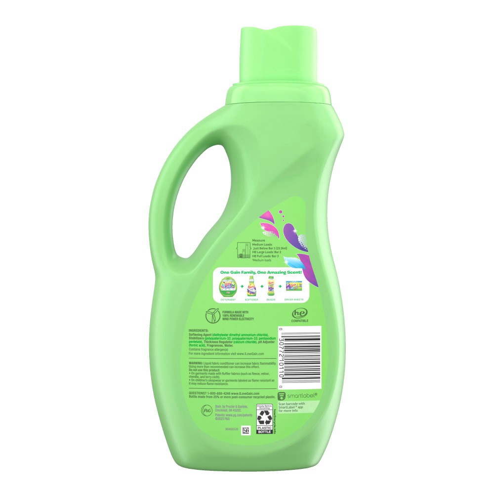 slide 4 of 6, Gain Odor Defense Super Fresh Blast Liquid Fabric Softener Fabric Conditioner, 44 fl oz