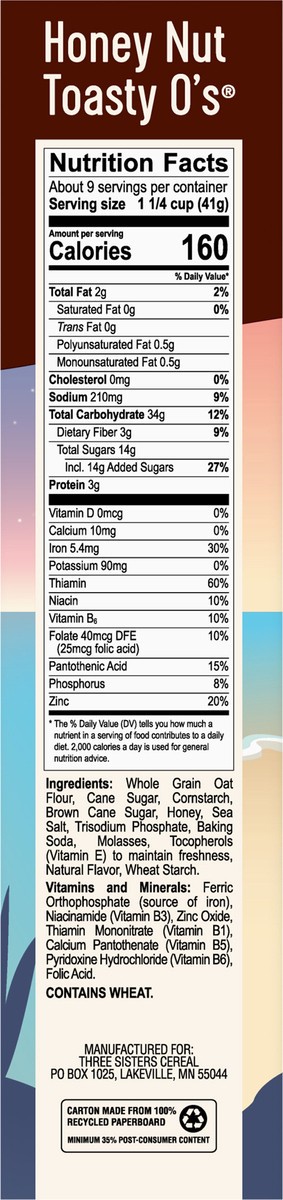 slide 5 of 8, MOM's Best Cereals Mom's Best Honey Nut Toasty O's Breakfast Cereal, 13.5 OZ Box, 13.5 oz