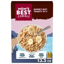 MOM''s Best Cereals Mom’s Best Honey Nut Toasty O’s – Free From Certified Synthetic Colors, Made with Real Honey, 13.5 oz Box