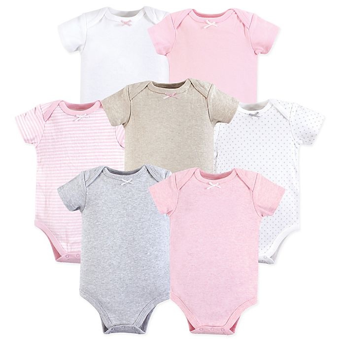 slide 1 of 1, Hudson Baby Short Sleeve Bodysuits, 7 ct