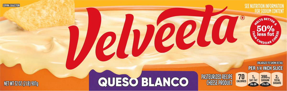 slide 4 of 9, Velveeta Queso Blanco Pasteurized Recipe Cheese Product, 32 oz Block, 32 oz