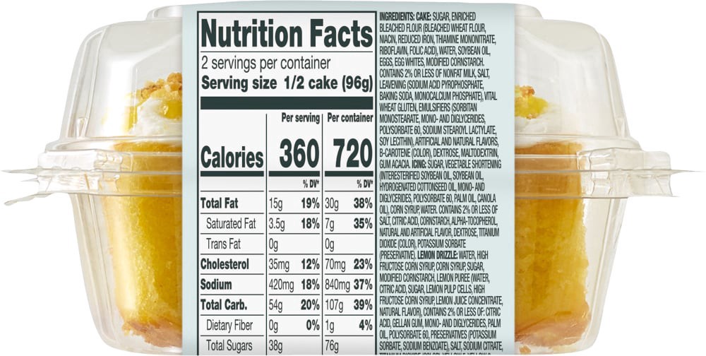 slide 3 of 3, Bakery Fresh 1 Layer Lemon Cake Square, 6.8 oz