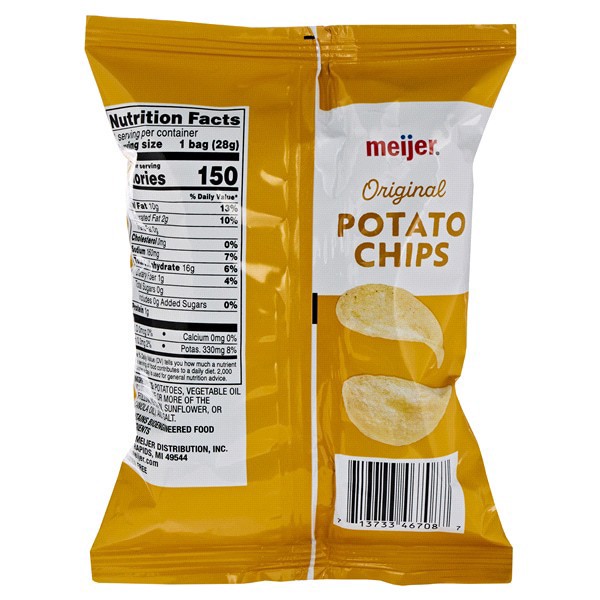 slide 3 of 9, Meijer Original Potato Chips, 1 oz