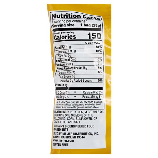 slide 2 of 9, Meijer Original Potato Chips, 1 oz