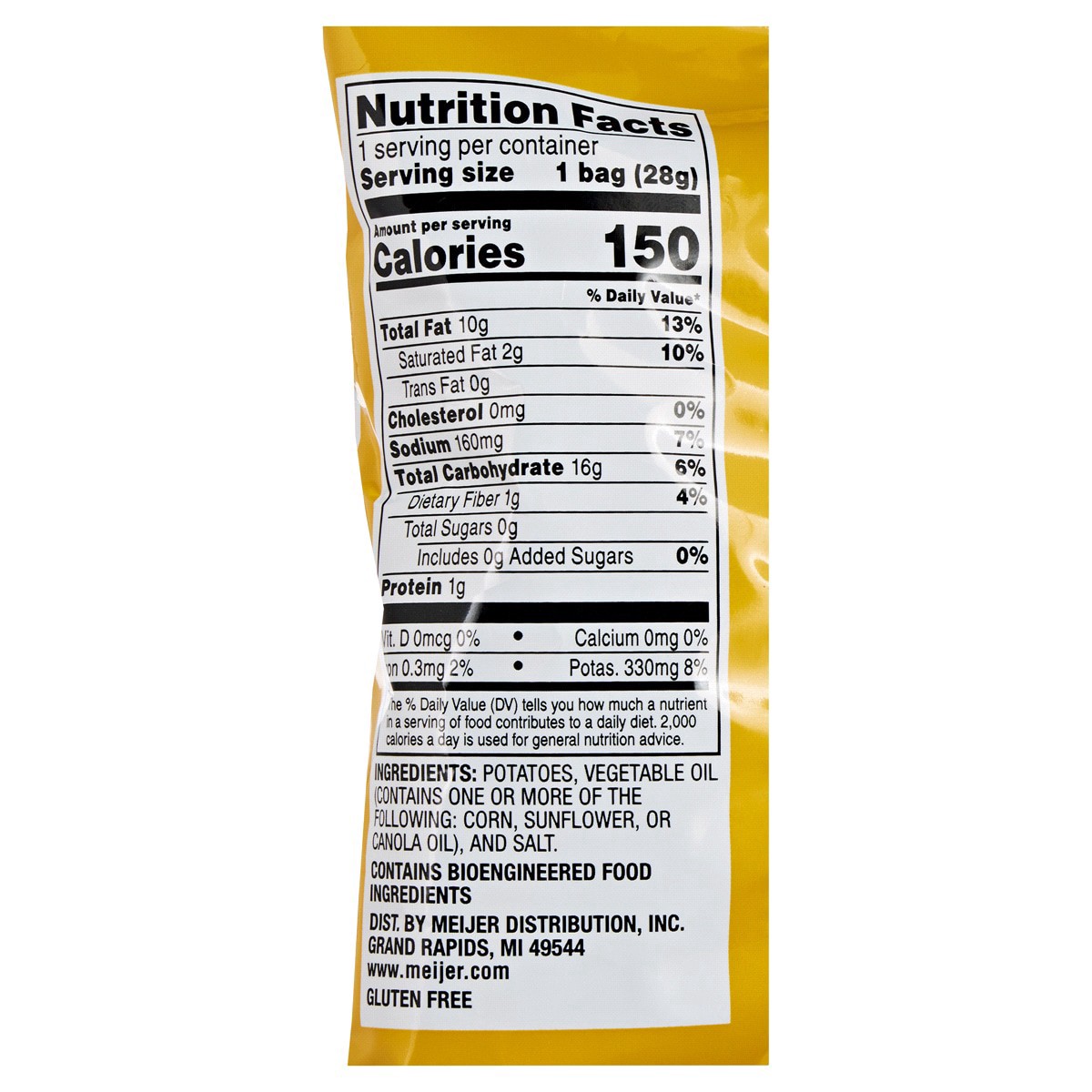 slide 8 of 9, Meijer Original Potato Chips, 1 oz