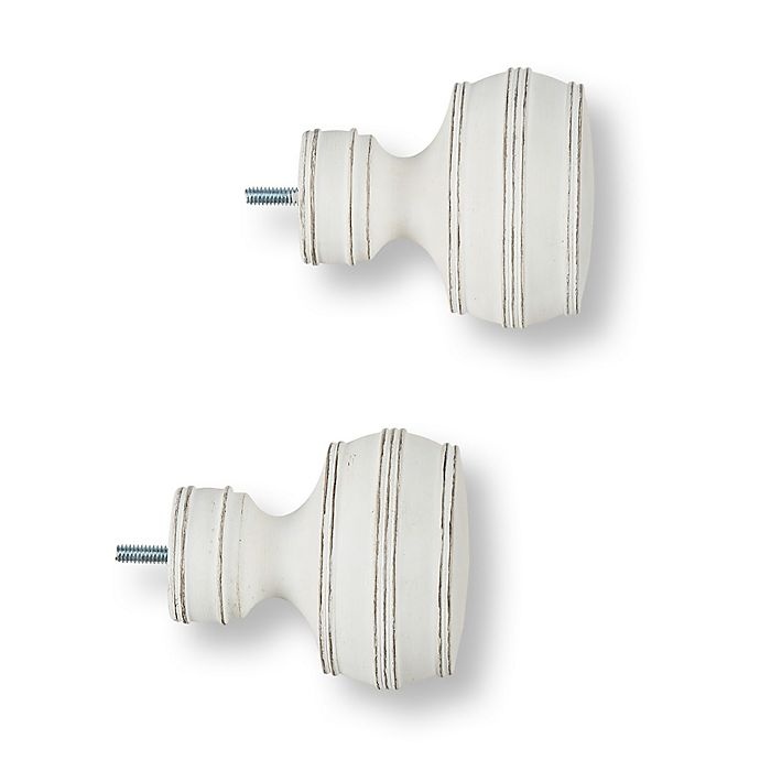 slide 1 of 1, Cambria Farmhouse Antique Doorknob Finials - White, 2 ct