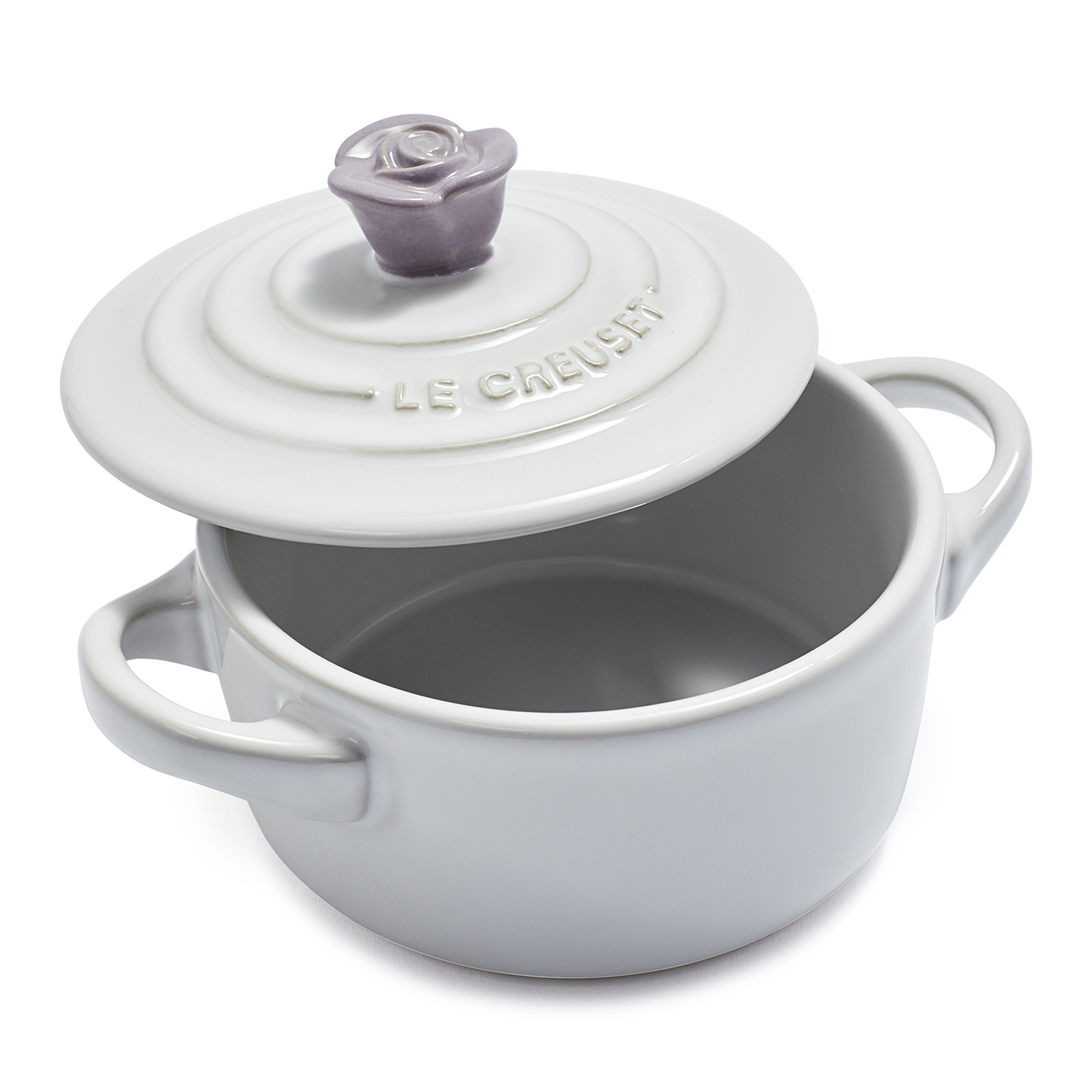 slide 1 of 1, Le Creuset Flower-Knob Petite Cocotte, Purple, 8 oz