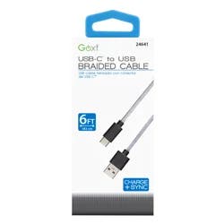 Goxt 6Ft Gray Braided Usb To Usb-C Cable