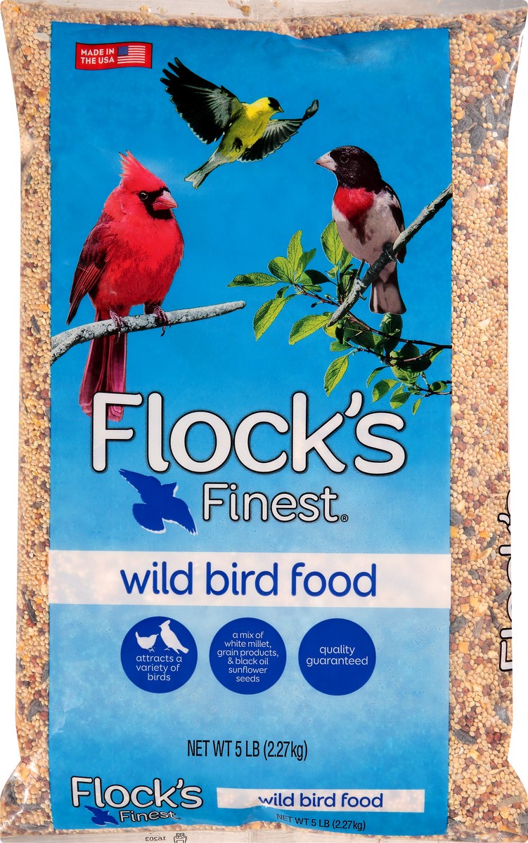 slide 13 of 13, Flock's Finest Wild Bird Food Bag, 5 lb