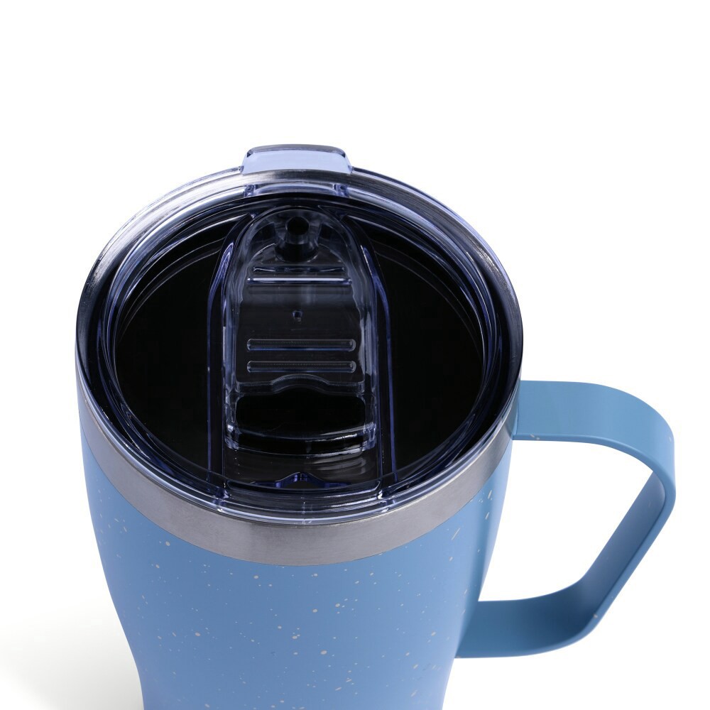 slide 4 of 4, Manna Cozy Stainless Steel Coffee Mug - Blue Splatter, 18 oz