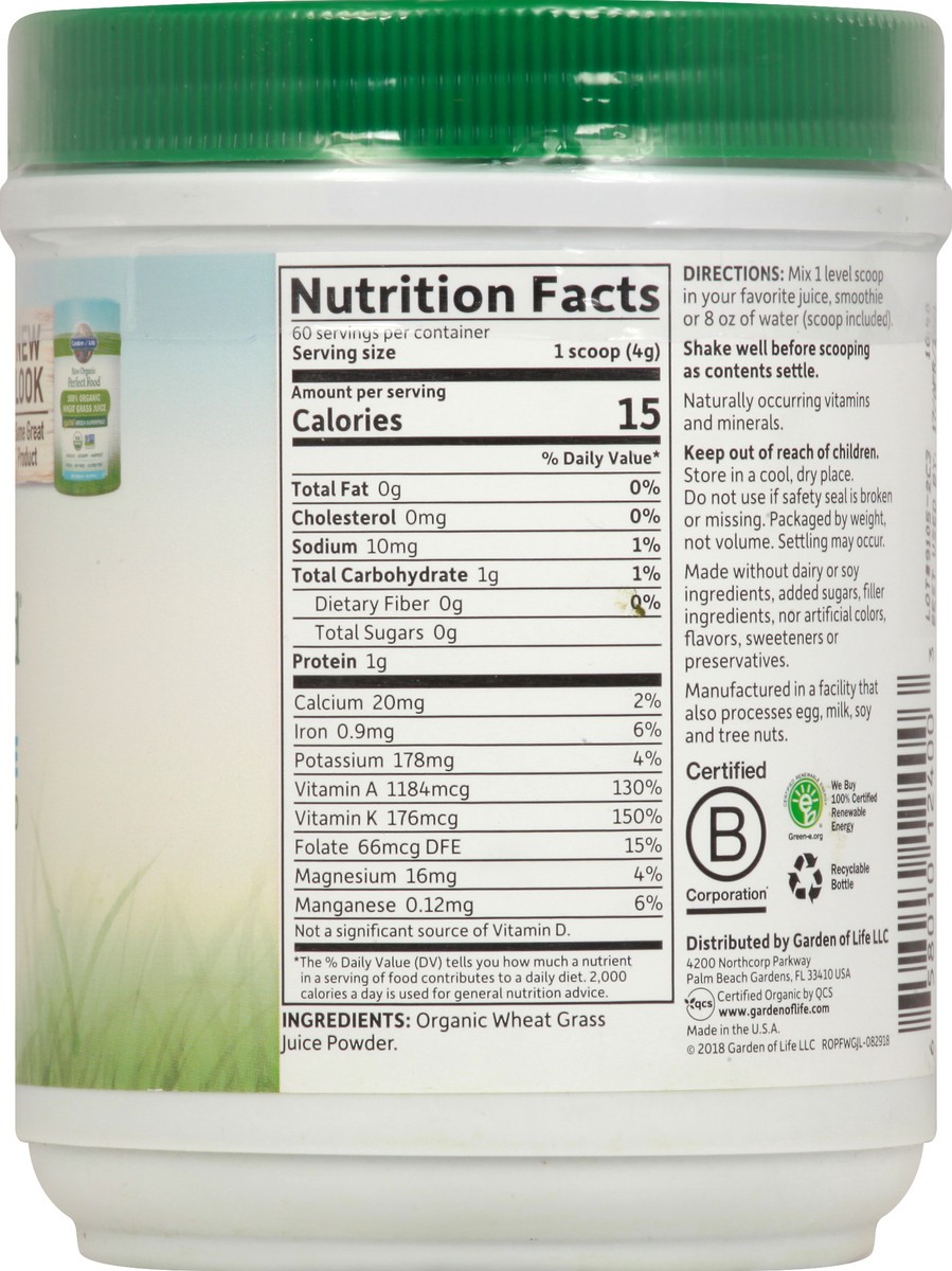 slide 11 of 11, Garden of Life Raw Organic Perfect Food Wheat Grass Juice, 8.46 oz