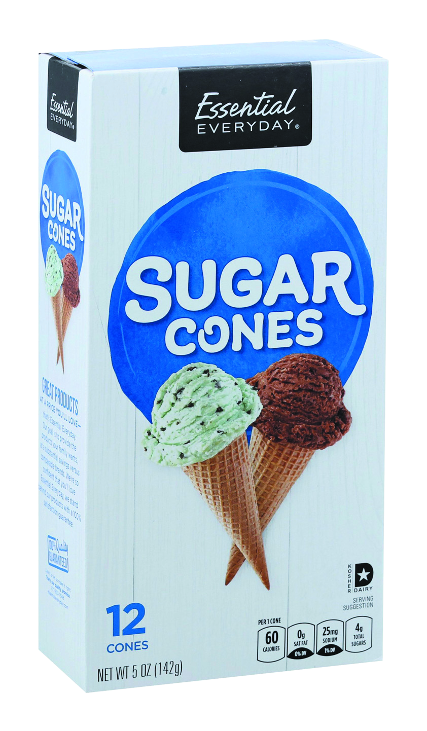 slide 1 of 1, Essential Everyday Sugar Cones, 12 ct; 5 oz