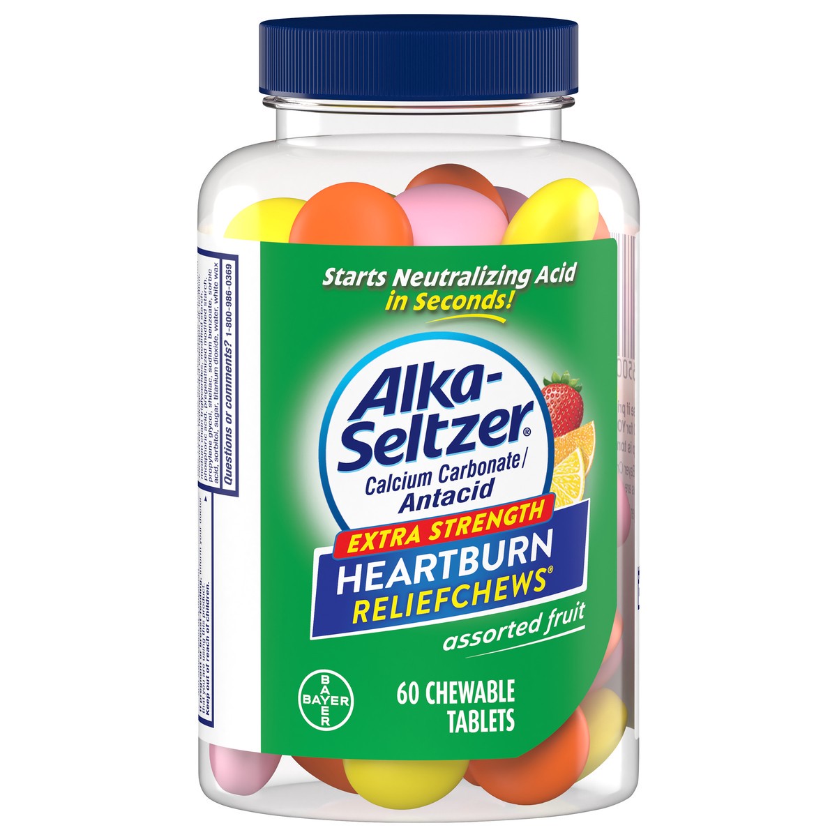 slide 4 of 8, Alka-Seltzer Antacid Fruit Chews, 60 ct