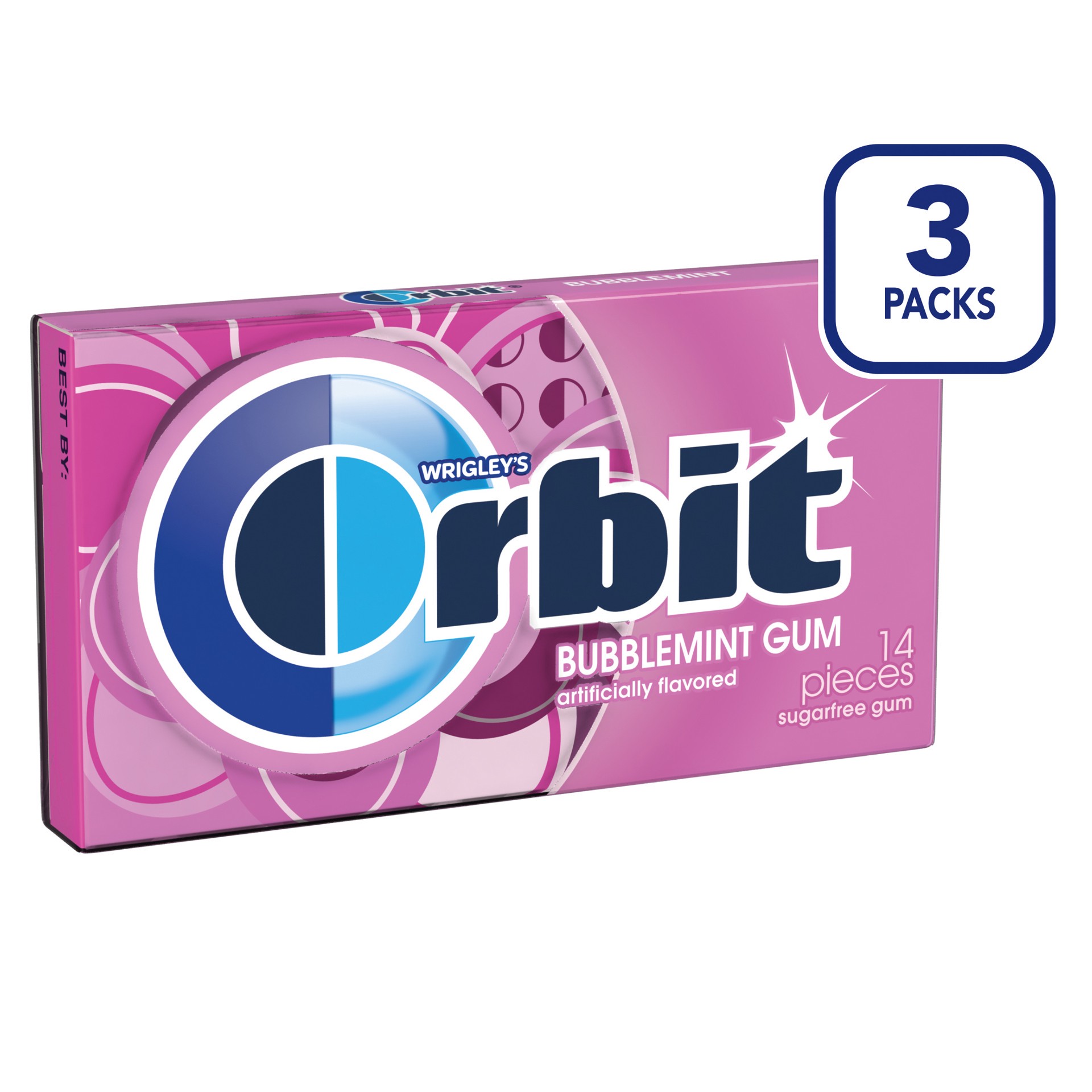 slide 3 of 5, Orbit Bubblemint Sugarfree Gum Multipack - 14 sticks/3pk, 3 ct