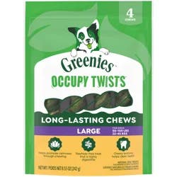 Greenies Occupy Twists Original Chicken Flavor, Long Lasting Large Adult Dog Treats, 8.55 Oz. Pack (4 Treats)